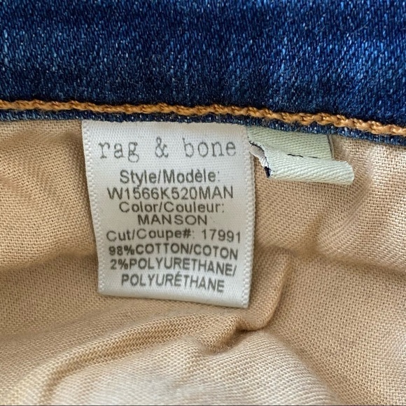 Rag & Bone High Rise Skinny Ankle Raw Pointed Hem Jeans - Picture 7 of 7